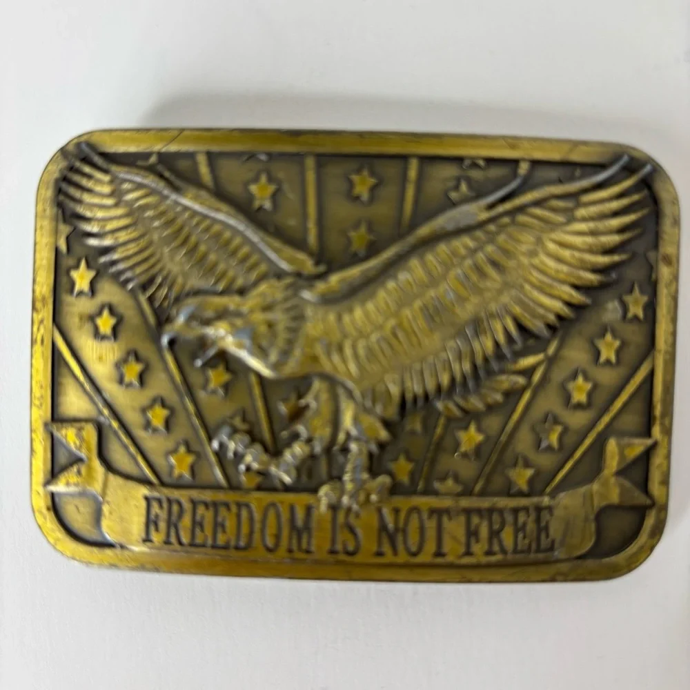 Freedom Is Not Free Belt Buckle Eagle Stars Stripes Patriot Sponsor 2014